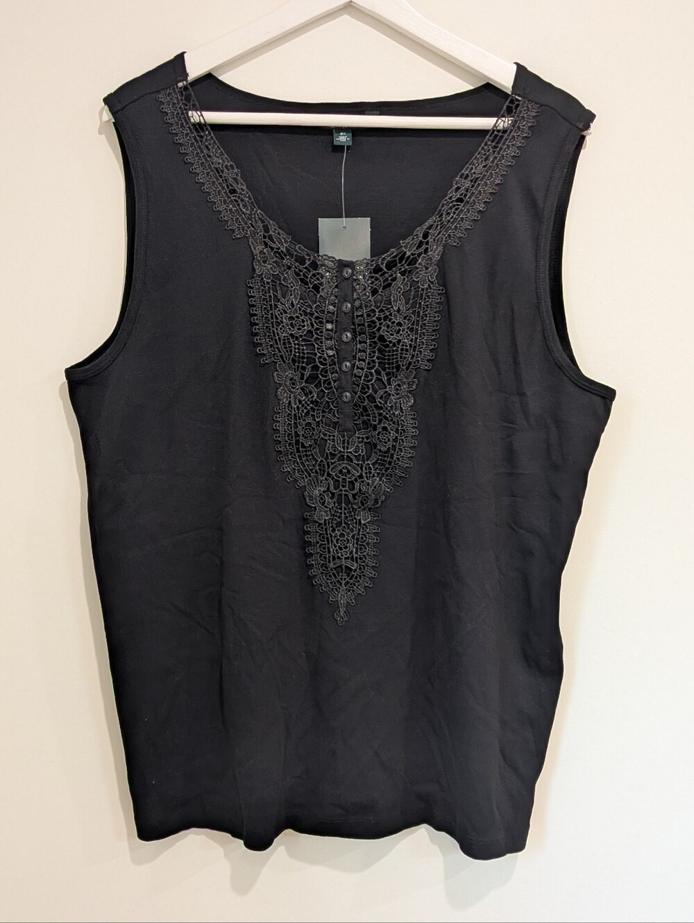 NWT Ralph Lauren Women's Black Sleeveless Top Size 3X Old Money Whimsigoth